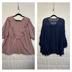 Bundle of Terra&Sky and StyleCo Blouses Boho/ Business Casual